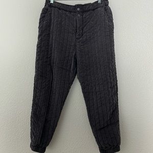 Free People Quilted Black Joggers